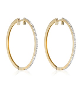 Le Diamantaire, Creolen Elégantes - Gelbgold Diamanten 0.24 kt, 
