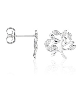 Le Diamantaire, Ohrstecker Arbol De La Vida Weissgold Diamanten 0.03 Karat, 