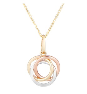 Accessory, Accessory - Halskette Croisade - 3 Farbtöne, L'instant d'Or Anhänger «Croisade», Gold tricolor