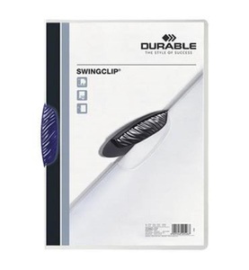 undefined, Durable Swingclip Präsentations-Mappe Dunkelblau Polypropylen (PP), DURABLE Klemmhefter SWINGCLIP 2260/07 für 30 Blatt A4 dunkelblau