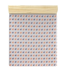 Beverly hills polo club, Beverly Hills Polo Club - Spannbetttuch - 140 x 190 + 25 cm - Hellorange und Dunkelblau und Weiss, 