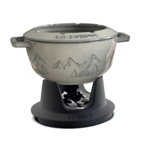 STAUB, Staub - 10-teiliges Fondue-Set, 20 cm - Weisser Trüffel, Special Fondue Set, Weisser Trüffel 20cm