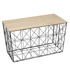 undefined, Cmp - Beistelltisch - Hellbraun und Schwarz, Beistelltisch PATOU HOME DECO FACTORY 40x80x46cm holz