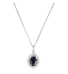 Accessory, Accessory - Goldanhänger Mon Diamant - Blau und Silber, 