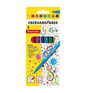 Eberhard Faber, Eberhard Faber Filzstifte GLITZER 8er Kartonetui, EBERHARD FABER Filzstifte Glitzer, Classic 8 Farben Kartonetui