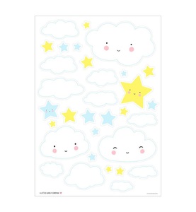 A Little Lovely Company, A Little Lovely Company Wandsticker CLOUD 28-teilig in bunt, ALLC Wand Sticker WSCLWH07 Wolke 350x500 mm