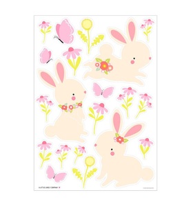 A Little Lovely Company, A Little Lovely Company Wandsticker BUNNY 28-teilig in bunt, ALLC Wand Sticker WSBUWH06 Hase 350x500 mm