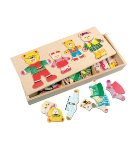 Bino, Bino - Puzzle Bärenfamilie, Ankleidepuzzle: Bärenfamilie