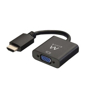 undefined, Ewent EW9864 HDMI VGA, 3.5mm Schwarz Kabelschnittstellen-/adapter, 