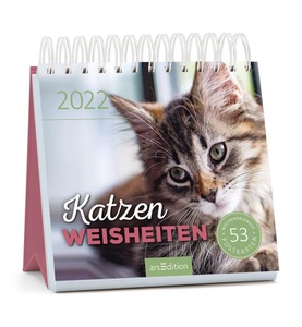Ars Edition, Postkartenkalender Katzenweisheiten 2022, 