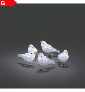 Konstmide CHRISTMAS, Niedliche Außen-Deko LED Vogelquintett, 