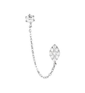 Accessory, Accessory - Ohrring Princière - Silber, L'instant d'Or Ohrstecker «Princière», Weissgold/Zirkone