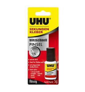UHU, Uhu Sekundenkleber blitzschnell Pinsel, Uhu Sekundenkleber Pinsel, 45545, (5g)