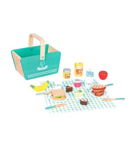 undefined, Spielba - Picknick-Korb aus Holz mit Zubehör - Ab 3 Jahren, Spielba Spiellebensmittel »aus Holz mit Zubehör«