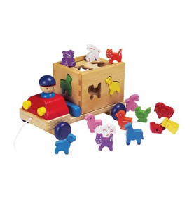 Spielba - Lastwagen mit Tieren+Sortierspiel - 2 Jahre