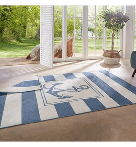 Bougari - Wendbarer In-& Outdoor Flachgewebe-Teppich Gandara Twin Supreme - 80 x 150 cm; - Blau, Creme