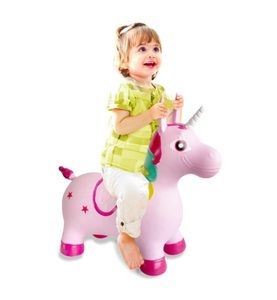 Jamara, Jamara - Hüpfball Animal Unicorn - Rosa und Hellrosa, Jamara Hüpftier Einhorn bunt mit Pumpe