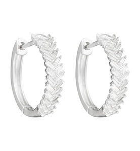 Le Diamantaire, Ohrringe Créoles Trenza Weissgold Diamanten 0.33 Karat, 