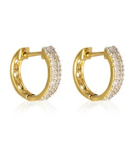 Le Diamantaire, Creolen Rangs Scintillants - Gelbgold Diamanten 025 kt, 