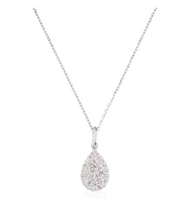 Le Diamantaire, Anhänger Goutte de pluie - Weissgold 052g - Diamanten 011 Karat - L x B: 1 x 07 cm, 