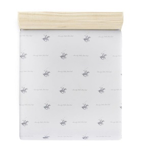 Beverly hills polo club, Beverly Hills Polo Club - Spannbetttuch - 160 x 200 + 20 cm - Weiss und Blau, 