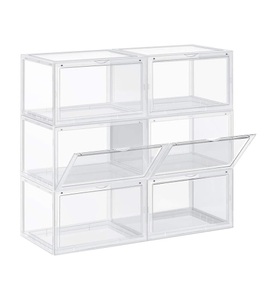 SONGMICS, Songmics - Schuhboxen, 6er Set, stapelbare Schuhorganizer für Schuhe bis Grösse 46, 36 x 28 x 22 cm, transparent LSP06CW, SONGMICS Schuhschrank »6-er Set Transparent«
