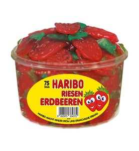 HARIBO, Haribo Erdbeeren 75 Stück, Haribo Fruchtgummi