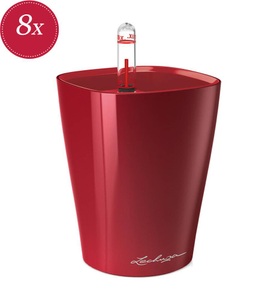 Lechuza, Lechuza - 8er-Set Blumenkästen mit Integriertem Bewässerungssystem Mini-Deltini - Dunkelrot, Lechuza Mini-Deltini 14960 Pflanzgefäß Rot