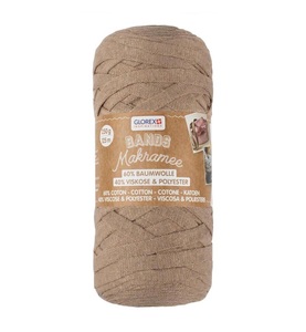 GLOREX, Bands Makramee 250g hellbraun 60% Baumwolle/40% Viskose, Glorex Bands Makramee Hellbraun | 250 g