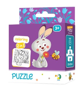 DoDo, Dodo - Puzzle zum Ausmalen 2in1 Hase 16 Teile, 36M+, 