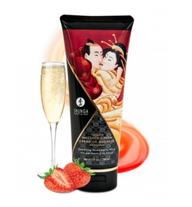 Shunga Erotic Art - Massage-Creme Strawberries & Champagne - 200 ml