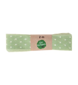 undefined, Opitec - GoGreen Baumwollband Punkte, 2 m lindgrün (25 mm), 