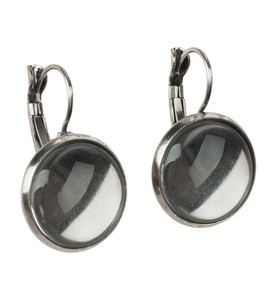 Rayher, Ohrring 1.7cm ø altsilber, Rayher Ohrring-Metallfassung mit Cabochon | 17 mm | 1 Paar