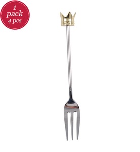 undefined, Aulica - 4er-Set Kuchengabeln - Golden, 