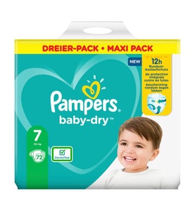 Pampers, Pampers - Baby Dry Gr.7 Extra Large 15+kg, 72 Windeln, 