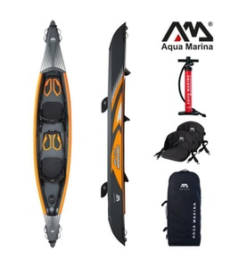 Aqua Marina, Aqua Marina - Aufblasbarer Kayak Tomahawk Air-K 2 - Grau und Hellorange, Aqua Marina Doppel-Kajak TOMAHAWK AIR-K 440 cm