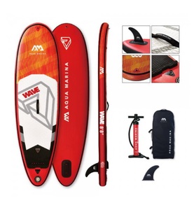 Aqua Marina, Aqua Marina - Aufblasbares SUP Wave Surf iSup - Rot, Aqua Marina Stand Up Paddle WAVE 265 cm