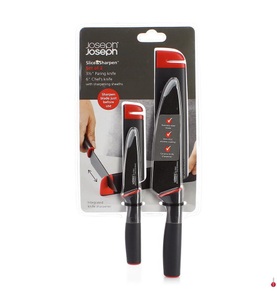 undefined, Joseph Joseph Messerset 2-teilig, Joseph Joseph Slice & Sharpen Rüst und Kochmesser Grau