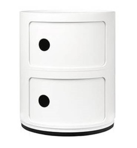 KARTELL, Kartell-Componibili Aufbewahrung 2-Fach, Weiss, KARTELL - Beistelltisch COMPONIBILI - / weiss - Kunststoff - 32/32/40 cm