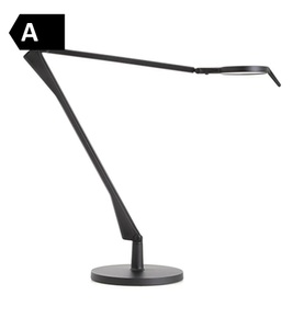 KARTELL, Kartell Aledin Tec - LED-Tischleuchte, schwarz, Tischleuchte Aledin TEC LED plastikmaterial schwarz / LED - Flacher Diffusor / Version mattlackiert - Kartell schwarz en plastikmaterial