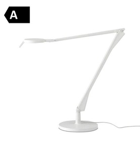 KARTELL, Kartell Aledin Tec - LED-Tischleuchte, weiß, Tischleuchte Aledin TEC LED plastikmaterial weiß / LED - Flacher Diffusor / Version mattlackiert - Kartell weiß en plastikmaterial