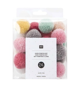 undefined, Garnpompon Set Pastell Mix, Rico Design Pompon Set Ø 3 cm Pastell Mix, 24 Stück