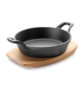 LACOR, Lacor - Gusseisen-Schmortopf Ø15 cm - Hellbraun und Schwarz, Magma Bratentopf rund D15.5cm inkl Servierbrett