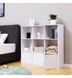 Vasagle - SONGMICS Bücherregal aus Holz, Aufbewahrungsregal,für Zuhause oder Büro, Ausstellungsregal, freistehendes DVD-Regal, Bücherschrank mit 3 Türen, weiss, LBC33WT
