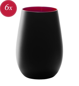 Stölzle Lausitz, Stölzle Lausitz - 6er-Set Gläser Olympic - Schwarz und Rot, Elements Becher 465ml schwarz/rot
