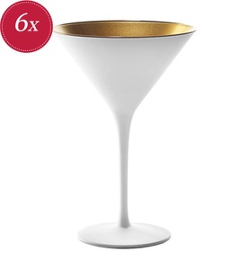Stölzle Lausitz, Stölzle Lausitz - 6er-Set Martinigläser Elements - 240 ml, 6er Set Elements Cocktailschale 240ml weiss/gold