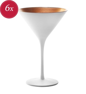 Stölzle Lausitz, Stölzle Lausitz - 6er-Set Martinigläser Elements - 240 ml, 6er Set Elements Cocktailschale 240ml weiss/bronze
