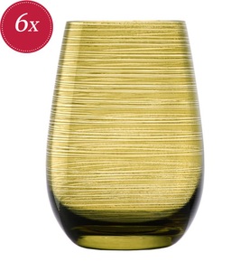 Stölzle Lausitz, Stölzle Lausitz - 6er-Set Gläser Twister - Khaki, Twister Longdrink Becher 465ml, Flieder
