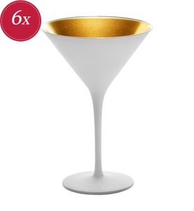 Stölzle Lausitz, Stölzle Lausitz - 6er-Set Martinigläser Elements - 240 ml, 6er Set Elements Cocktailschale 240ml weiss/gold
