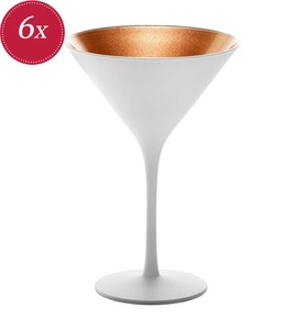 Stölzle Lausitz, Stölzle Lausitz - 6er-Set Martinigläser Elements - 240 ml, 6er Set Elements Cocktailschale 240ml weiss/bronze